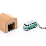 Volkswagen bus key ring with wall mounted garage