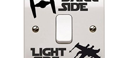 Some Star Wars Fun in the Home Star Wars themed light switch sticker dark side / light side