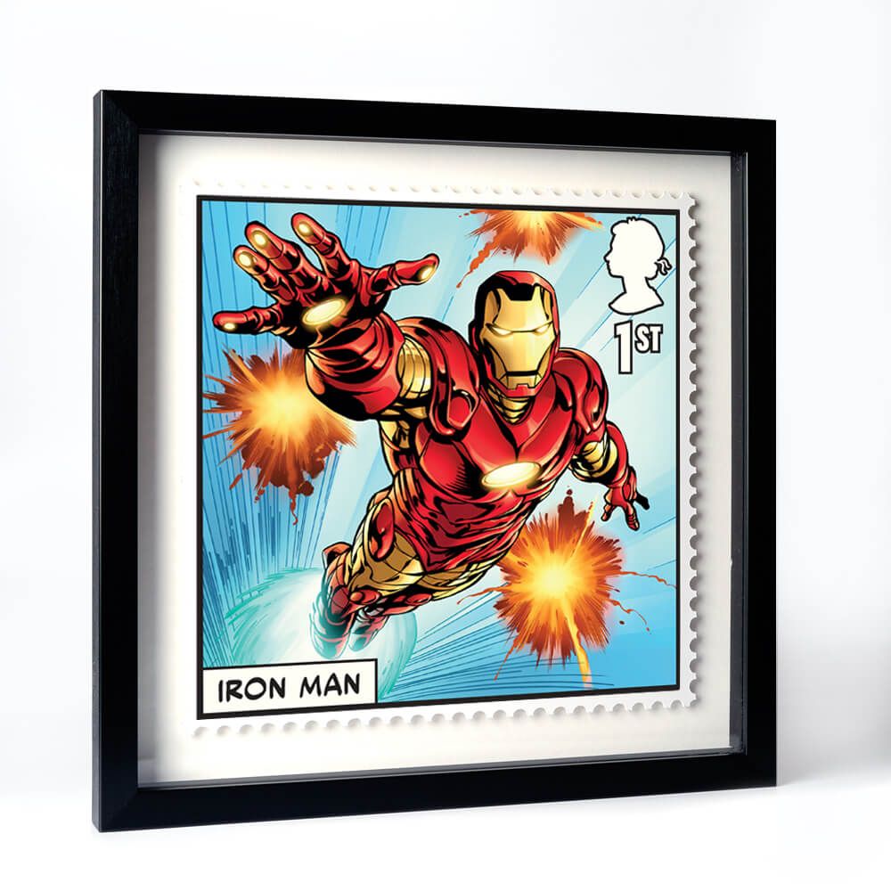 Iron Man Royal Mail stamp - framed version